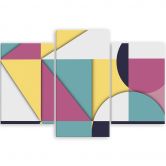 Leinwandbild 3 teilig, Geometrische Abstraktionsformen 
