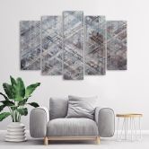 5-delige canvas print met abstracte geometrische vormen 