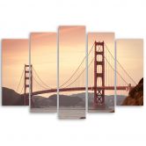 Leinwandbild 5 teilig, San Francisco Golden Gate Bridge  