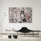 Leinwandbild 5 teilig, Geisha und Bambus 