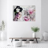 Leinwandbild, Geisha Porträt Japan 