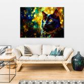 Canvasbillede, Abstrakt sort kat 