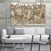Leinwandbild 3 teilig, Fröhliche Stadt 