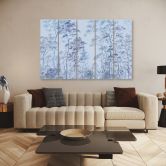 5-delige canvasprint, hoge dunne bomen 