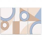 Leinwandbild 3 teilig, Geometrische Abstraktionsformen 