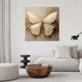 Leinwandbild Schmetterling beige gemalt 