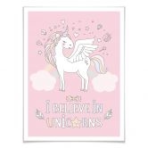 Poster Kvilis - Believe in Unicorns - rosa 