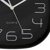 Minimalistische, moderne Wanduhr mit runden Ecken, schwarz | 29x29 cm 