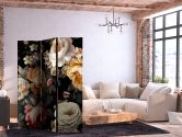 Paravent, Raumteiler freistehend, Trennwand - Floristry in Vintage Style 