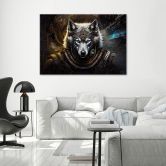 Leinwandbild, Wolf Abstraktion Tiere 