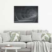 Leinwandbild, Grauer 3D Tunnel 