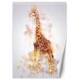 Fototapete, Für Kinderzimmer Pastellfarbene Giraffe 