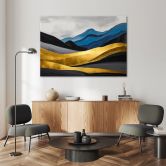 Leinwandbild, Berge abstrakt gold glamour 