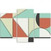 Leinwandbild 3 teilig, Geometrische Abstraktionsformen 