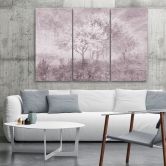 3-delige canvas print een bloeiende boom in de weide oud zwart-wit 