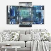 Leinwandbild 3-teilig, Abstrakt 3d Blau 