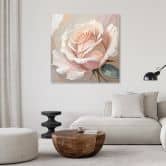 Leinwandbild Gemalte Rose auf Leinwand 