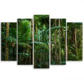 Leinwandbild 5 teilig, Regenwald Natur 