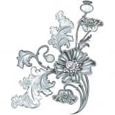 Wandtattoo Blumenranke 2 grau 