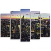 Leinwandbild 5 teilig, New York Skyline City  