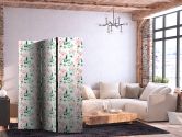 Paravent, Raumteiler freistehend, Trennwand - Peonies on a White Background 