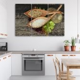 Leinwandbild 3-teilig, Gewürze Kräuter 
