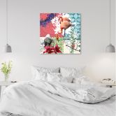 Leinwandbild, Flamingo collage 