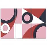Leinwandbild 3 teilig, Geometrische Abstraktionsformen 