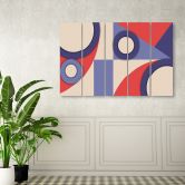 Leinwandbild 5 teilig, Geometrische Abstraktionsformen 