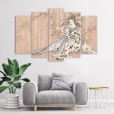 Leinwandbild 5 teilig, Traditioneller japanischer Geisha 