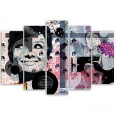 Leinwandbild 5 teilig, Audrey Hepburn Schauspielerin 