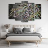 5-delige canvas print, Iris bloemen in de wind 