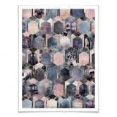 Poster Fredriksson - Art déco : rêve en rose 