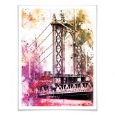 Poster Hugonnard - Watercolour: New York Bridge 