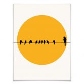Poster Kubistika - Familie Vogel 