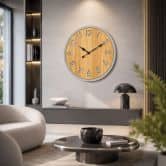 MDF Wanduhr in Holzoptik - Rund Ø50 cm 