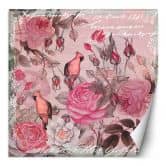 Fototapete, Tropen Blumen und Tiere in rosa - Andrea Haase 
