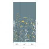 Papier peint photo, papier peint paysage La Terrasse bleu, vert 2,7 x 1,5 m 