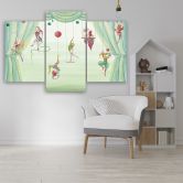 Leinwandbild 3 teilig, Zirkusakrobat 