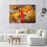 Leinwandbild, Flamingo Gold Tiere 