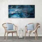 Leinwandbild 3-teilig, Weiblich Blau 