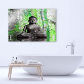 Canvasbillede, Buddha og blade 