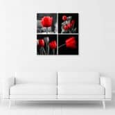 Leinwandbild, Rote Tulpen Blumen 