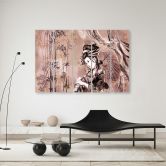Leinwandbild 5 teilig, Geisha und Bambus 