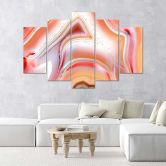 Leinwandbild 5 teilig, Pastell-Abstraktion 