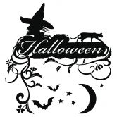 Wandtattoo Halloweenschild 