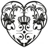 Sticker mural - Cœur et couronne 