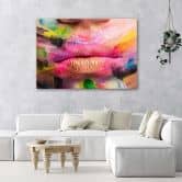 Leinwandbild, Bunte Lippen Abstrakt 