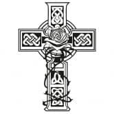 Wandtattoo Keltisches Kreuz mit Rose 