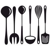 Sticker mural - Ustensiles de cuisine 